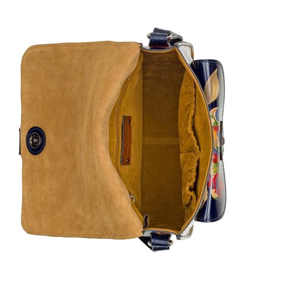 Patricia Nash Ilina Navy Floral Leather Flap Crossbody - Picture 3 of 16